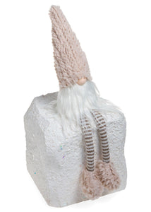 Beige Sitting Knit Hat Gnome