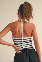 Load image into Gallery viewer, White &amp; Black Sydney Halter Top