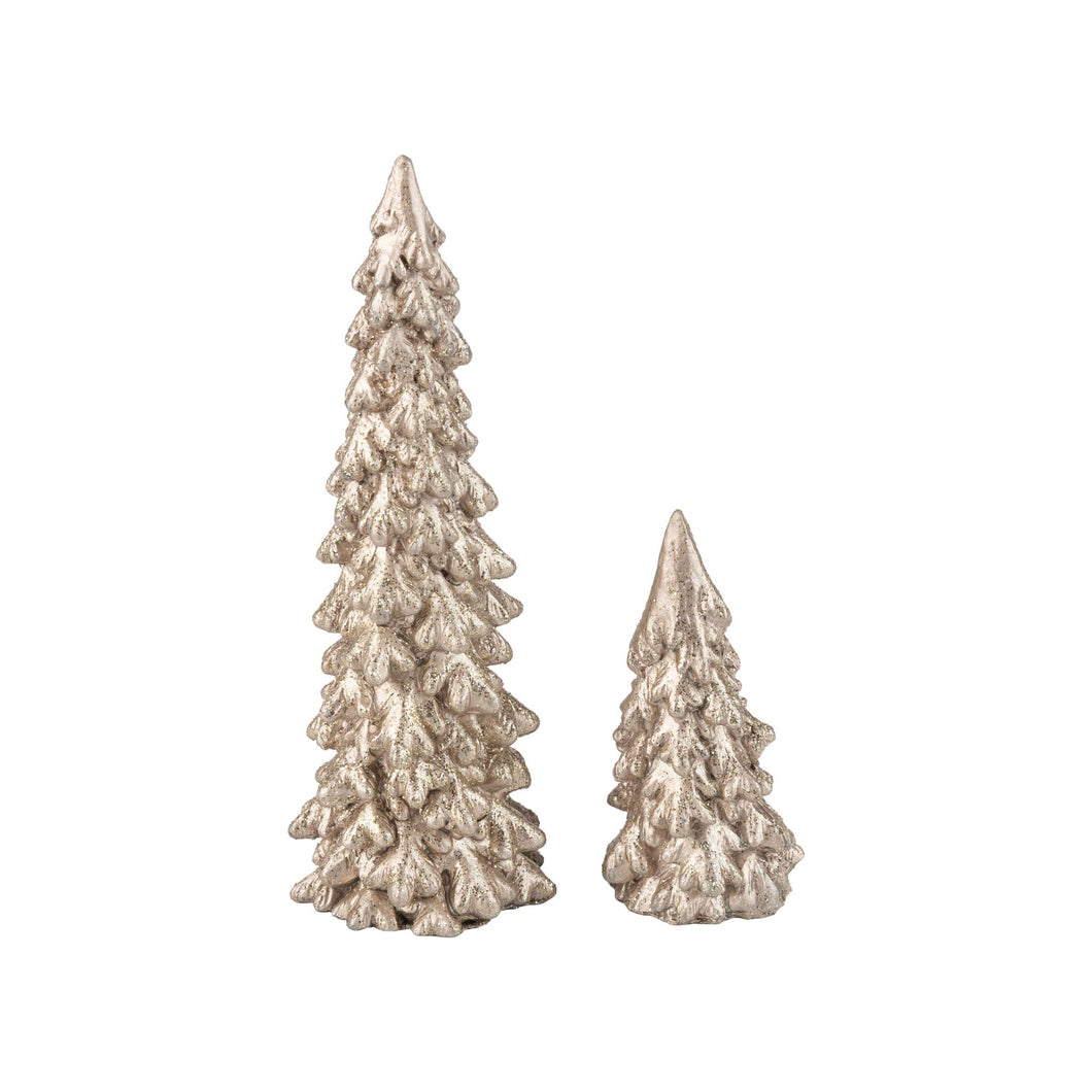 Antique Silver Snow Trees