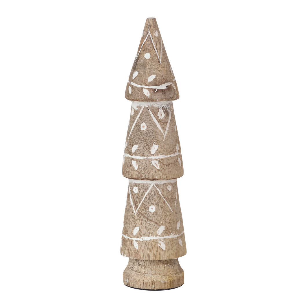 Carved Mango Wood Tree with Designs
