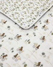 Load image into Gallery viewer, Bears on Bikes Muslin Quilt