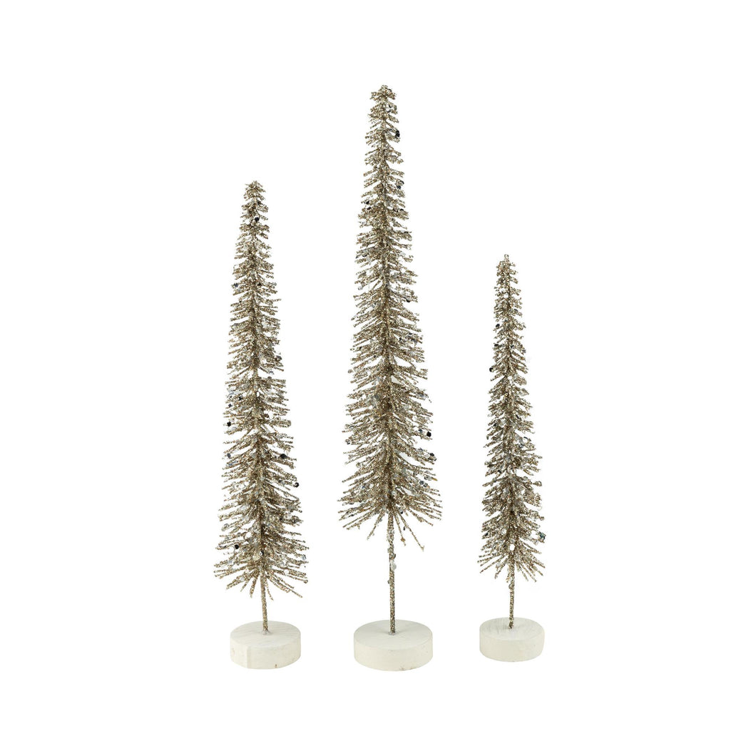 Slim Bottle Trees Gold Glitter