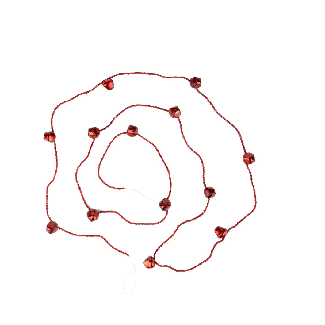 Red Glass Bead Jingle Bell Garland