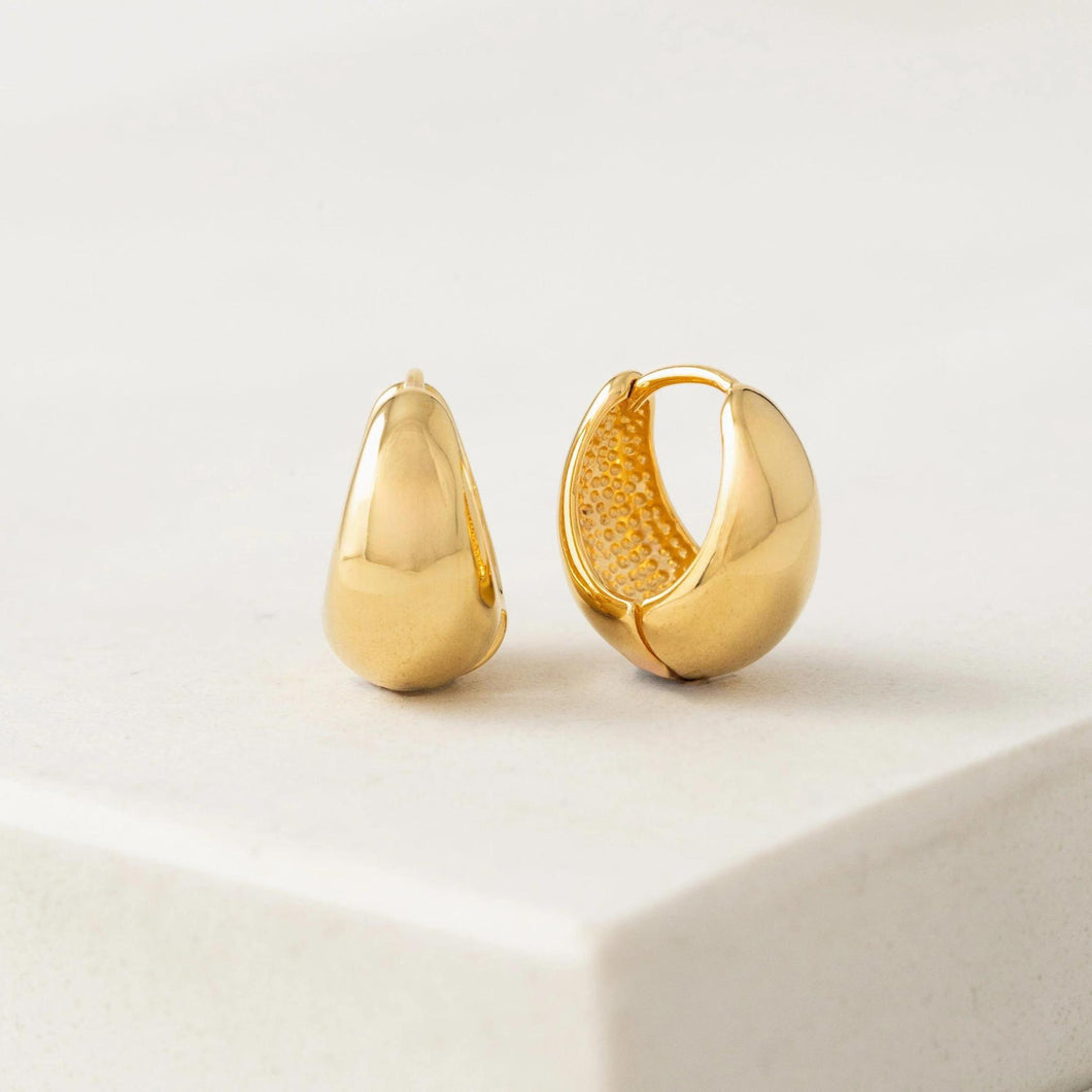 Oval Puff Hoop Earrings