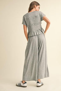 Tilda Grey Smocked Pants