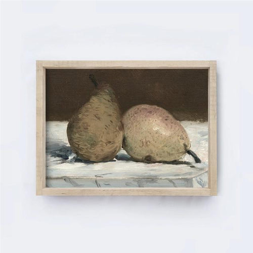 White Vintage Pears Art Work