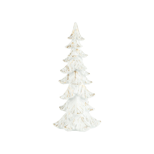 White Gold Wash Resin Spruce Tree