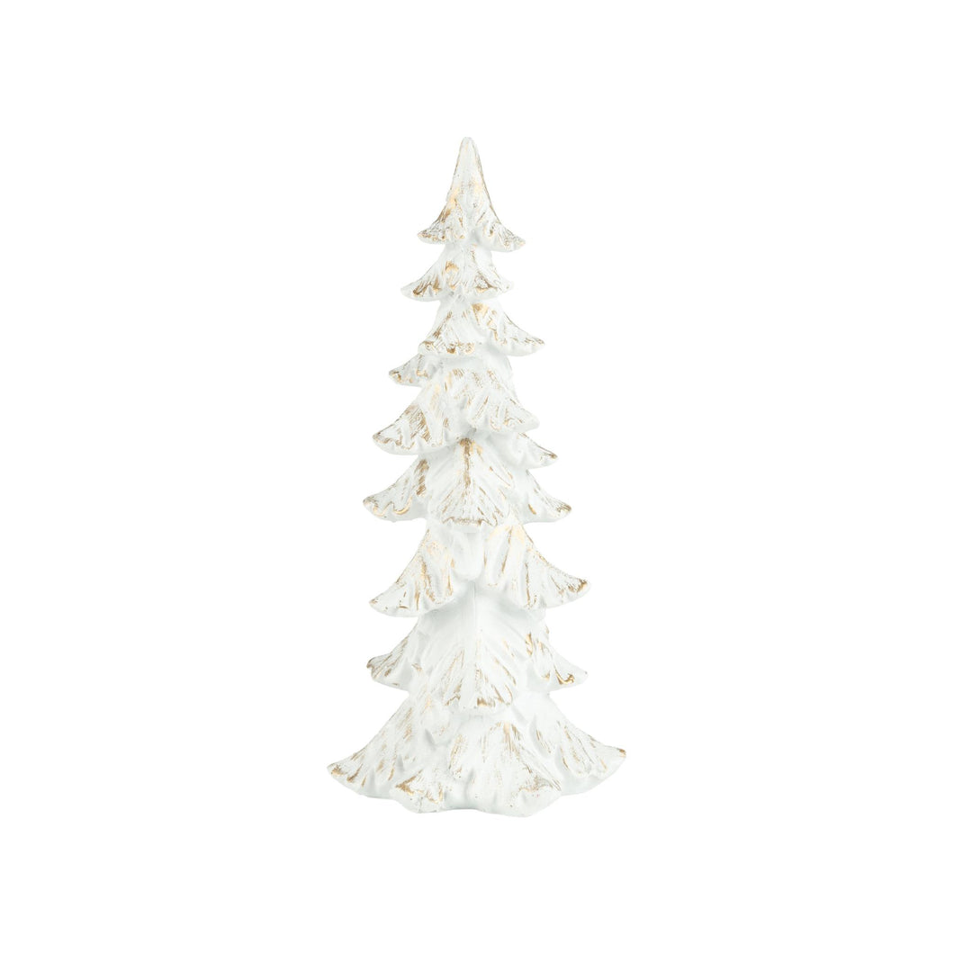 White Gold Wash Resin Spruce Tree