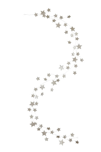 Silver Glitter Paper Star Garland
