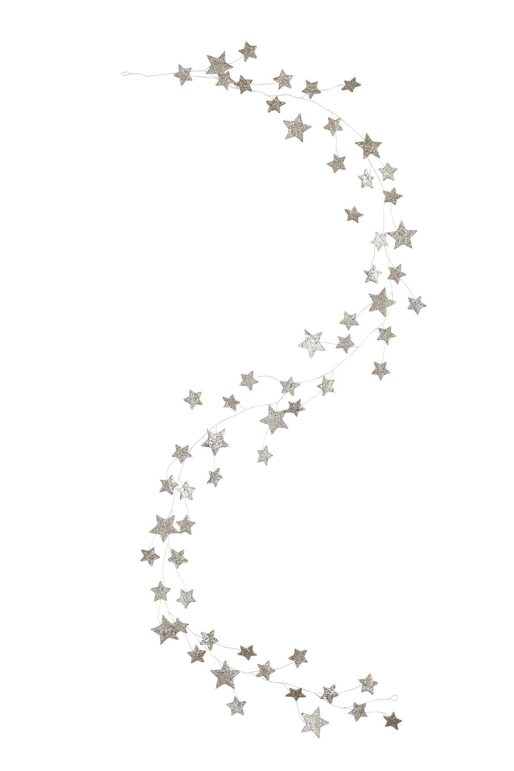 Silver Glitter Paper Star Garland