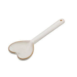 White Ceramic Heart Spoon