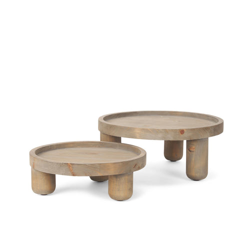 Virve Brown Round Footed Trays