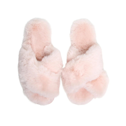 Blush Tahoe Criss Cross Slippers