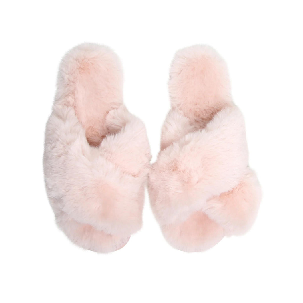 Blush Tahoe Criss Cross Slippers