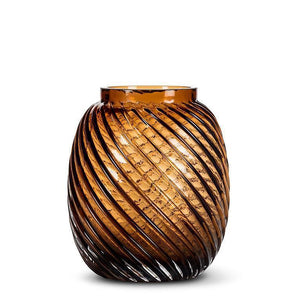 Brown Swirl Barrel Vase