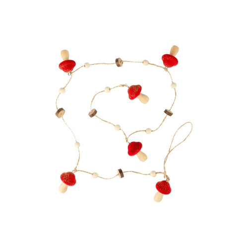Red Top Mushroom Garland