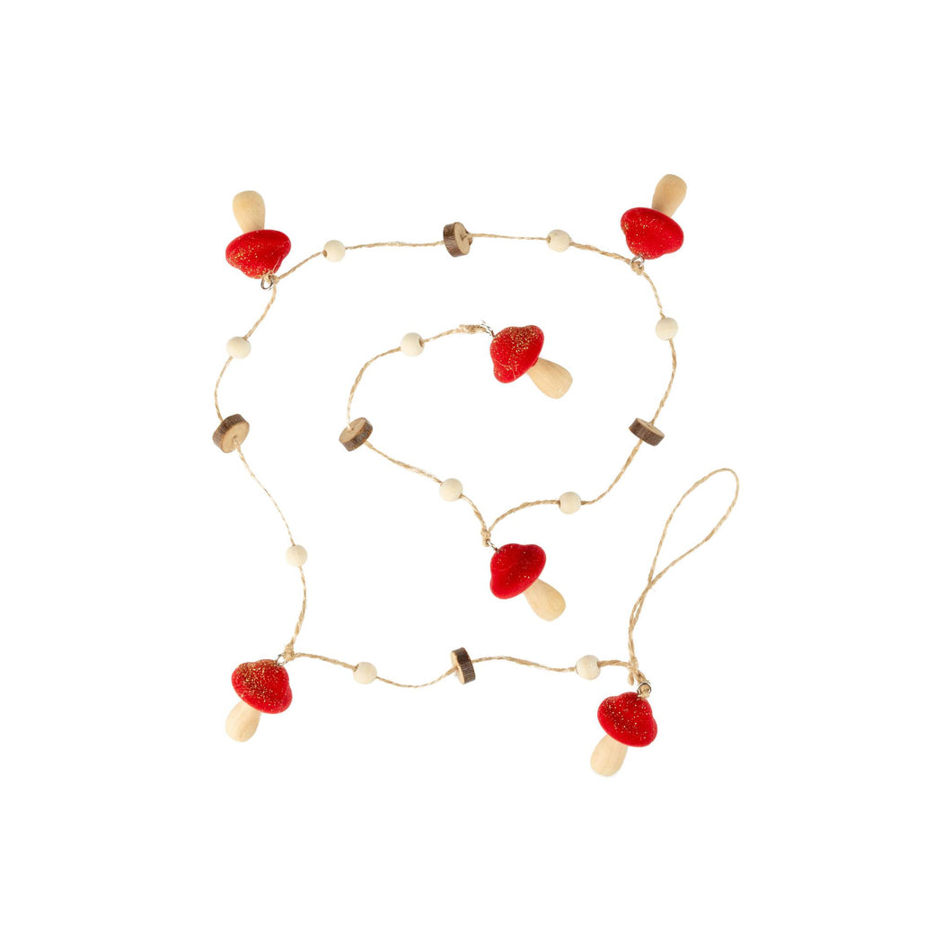 Red Top Mushroom Garland