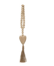 Load image into Gallery viewer, Paulownia Wood Heart Tassel Beads