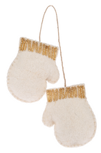 Load image into Gallery viewer, Felt Gold Beaded Holiday Ornaments