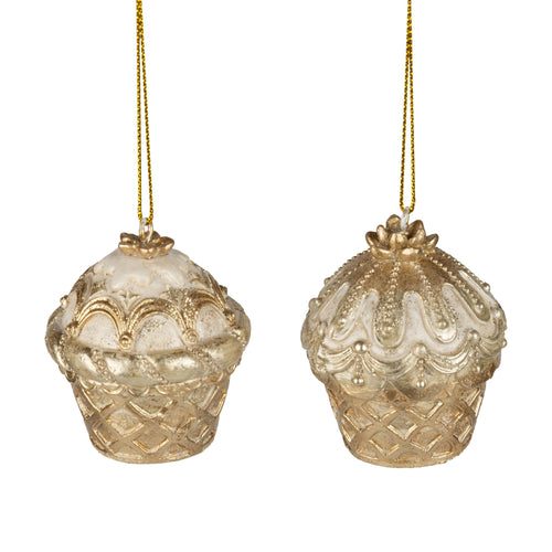 Gold Cupcake Ornament