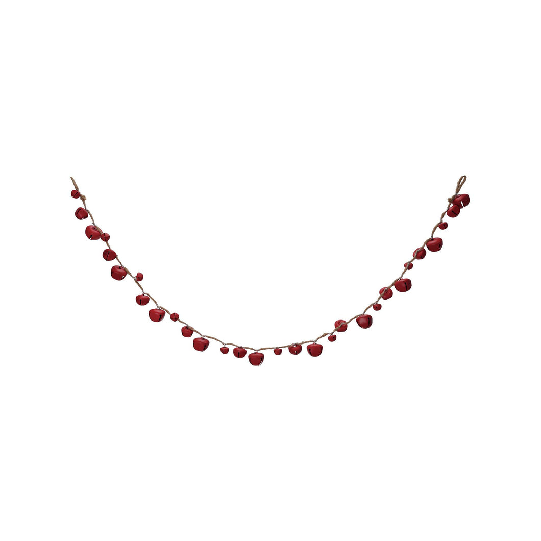 Red Metal Jingle Bell Garland