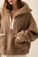 Load image into Gallery viewer, Latte Sienna Sherpa Pullover Jacket