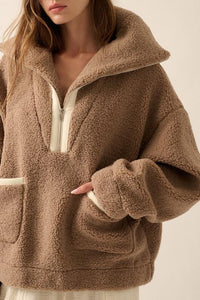 Latte Sienna Sherpa Pullover Jacket