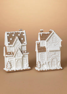 8"H White Glittery Gingerbread House