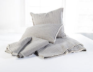 Grey Kantha Rectangle Pillow