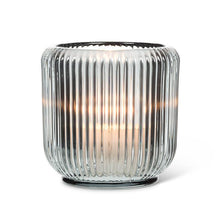Load image into Gallery viewer, Smoke Grey Ribbed Glass Votive