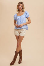 Load image into Gallery viewer, Powder Blue Babydoll Top