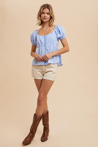 Powder Blue Babydoll Top