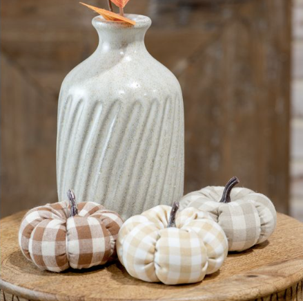Mini Plaid Pumpkins