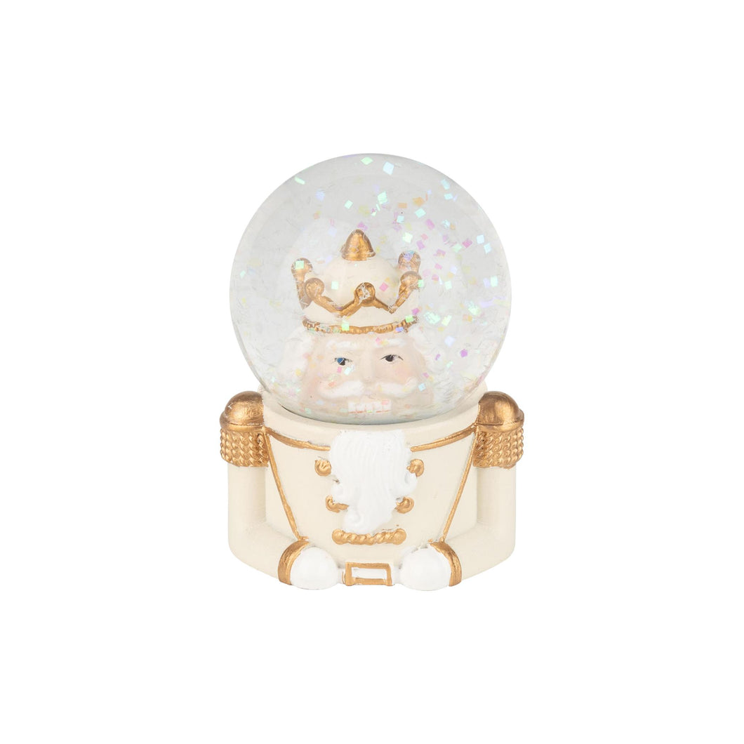 Cream & Gold Nutcracker Mini Snow Globe