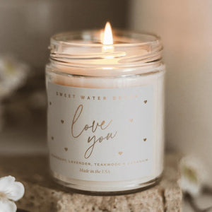 Love You Hearts Candle