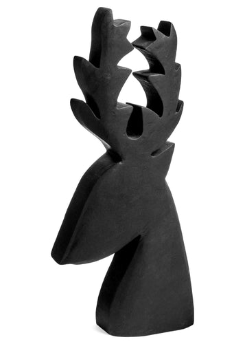 Deco Black Deer Head Figurine