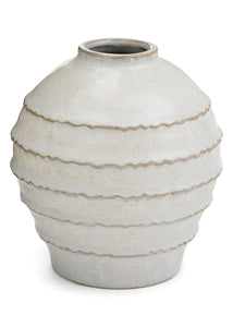 White Ribbed Porcelain Vase