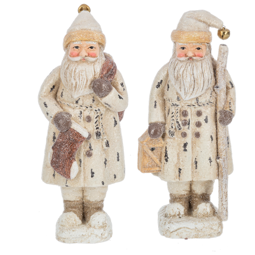 Medium Woodland Cream Santa Figurines