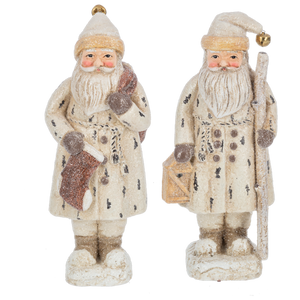 Medium Woodland Cream Santa Figurines