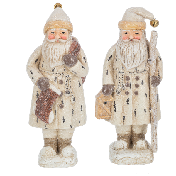 Medium Woodland Cream Santa Figurines