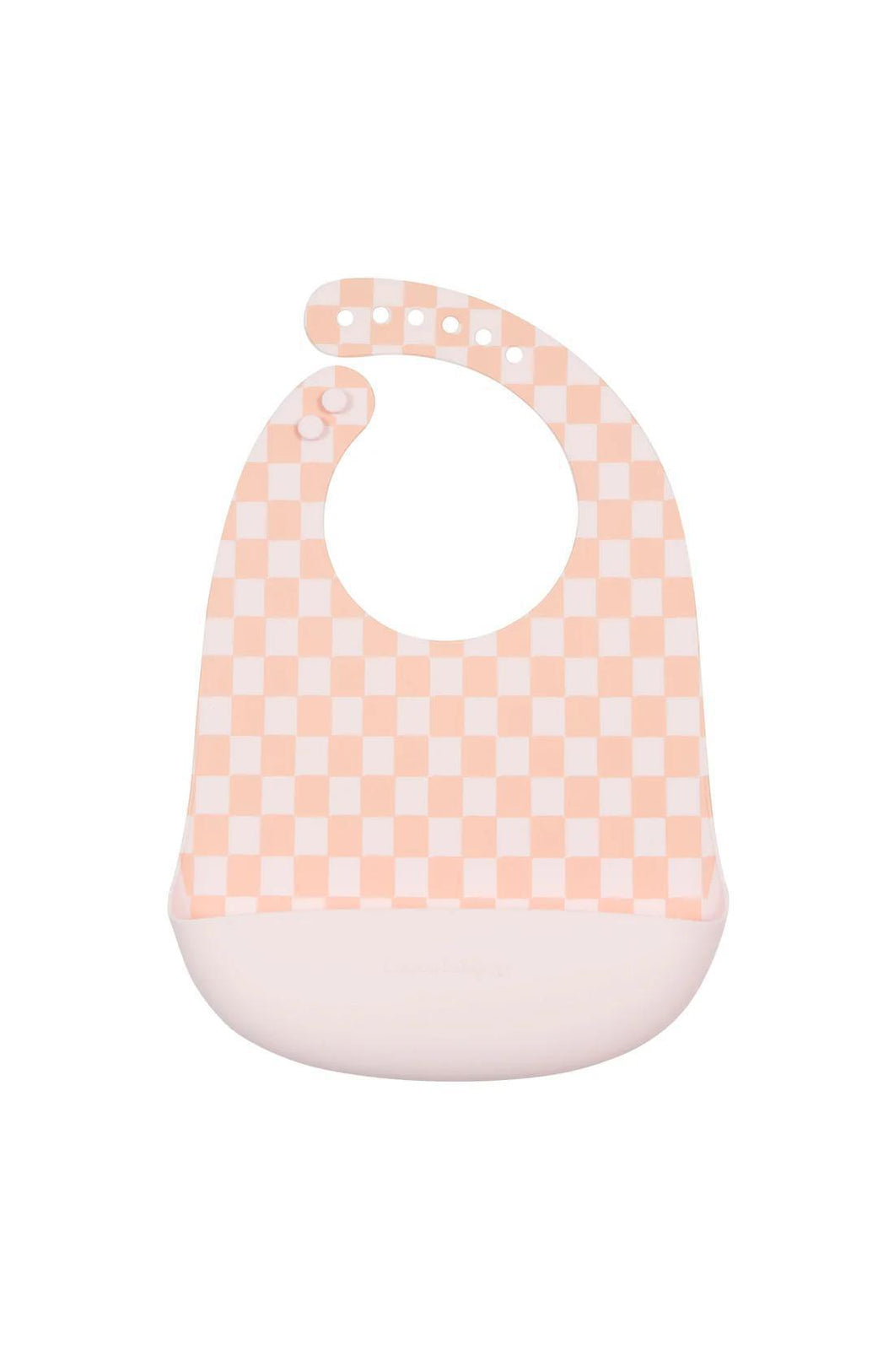 Pink Checkerboard Silicone Bib