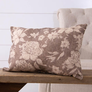 Sepia Floral Lumbar Cushion