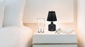 White Pleated Shade LED Lamp