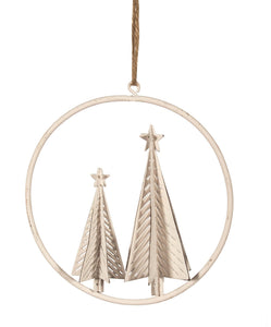 White Tree in Ring Ornament