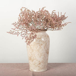 Tall Cream & Taupe Ceramic Vase