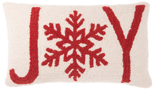 Joy Punch Hook Snowflake Pillow