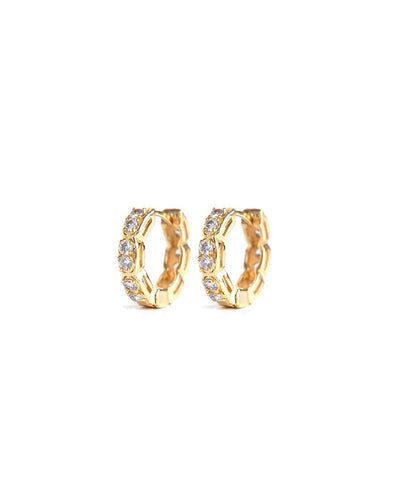 Gold Cruz Crystal Hoops