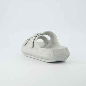 Grey Buckle Slides