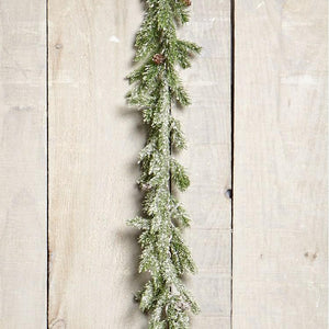 Green Frosted LED Garland