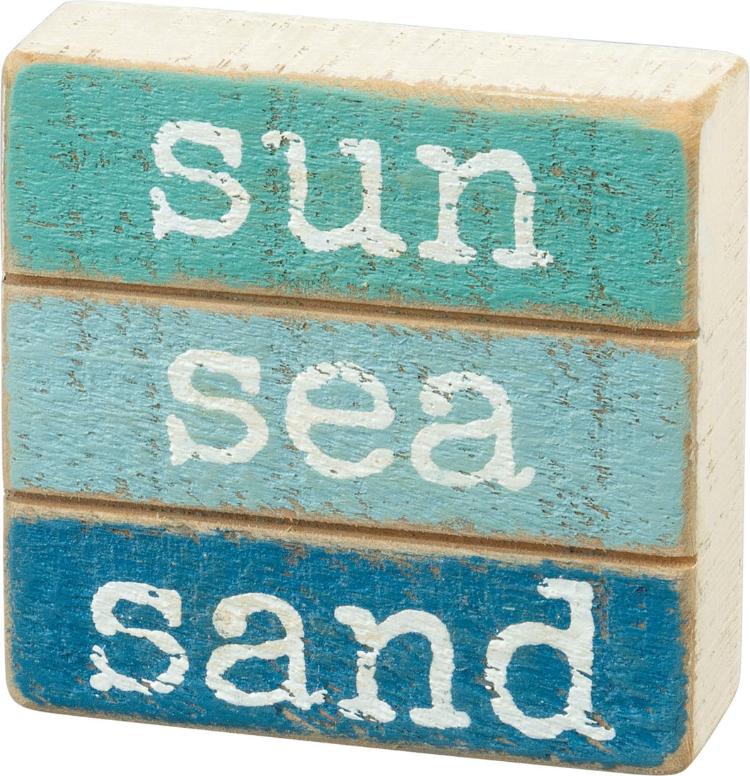 Sun Sea Sand Block Sign